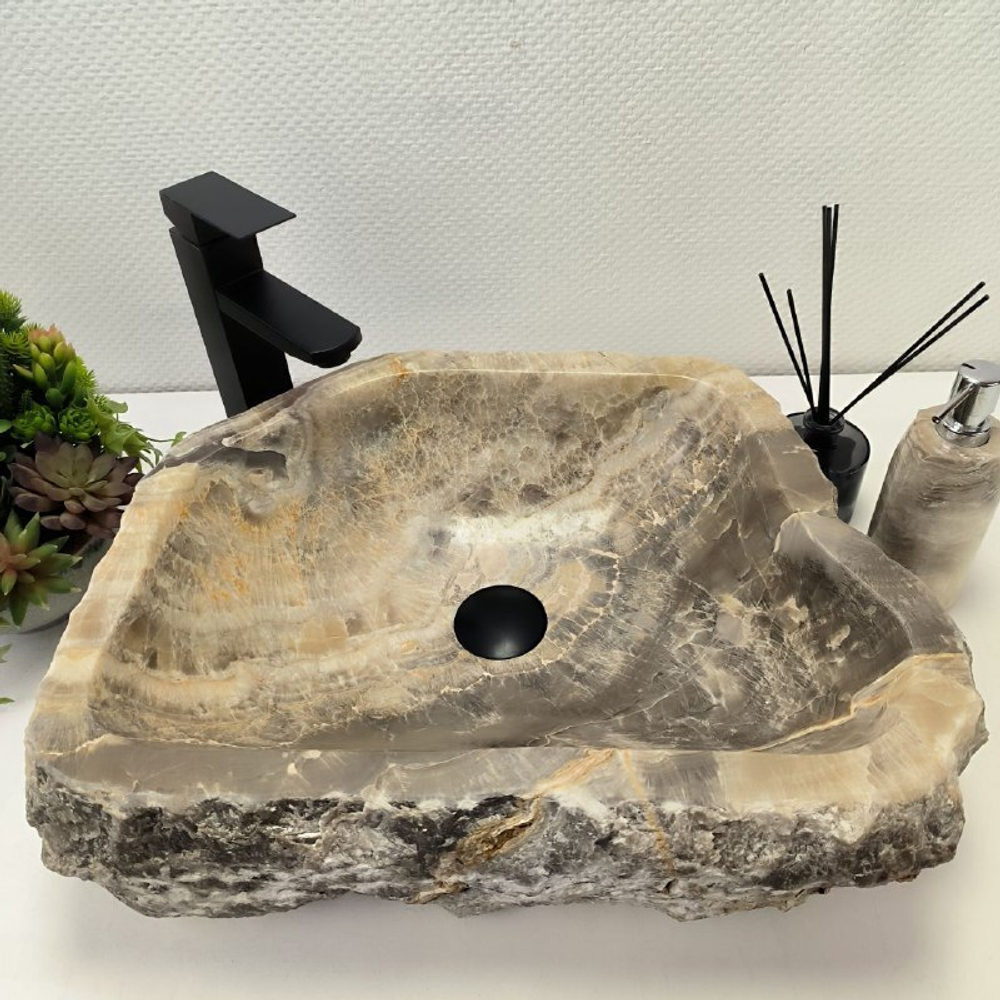 Раковина из оникса Erozy Grey EO-62589 52*39*15 0093