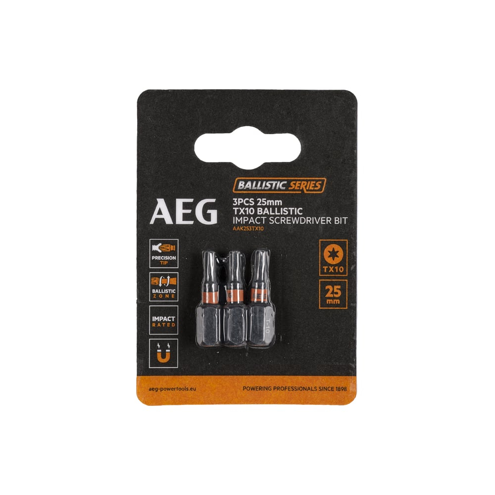 Биты ударные AAK253TX10 (3 шт; TX10; 25 мм) AEG 4932479173