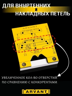 Мебельный шаблон ARVANT для разметки фасадных петель РШП-35 кондуктор для отверстий