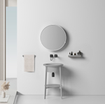 Консоль с керамической раковиной ABBER Bequem AC2130MG серый матовый