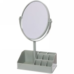 Зеркало настольное с органайзером для косметики «Beauty», цвет оливковый, 31*18см