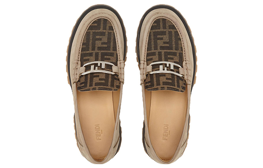 FENDI Logo-print Leather Loafers