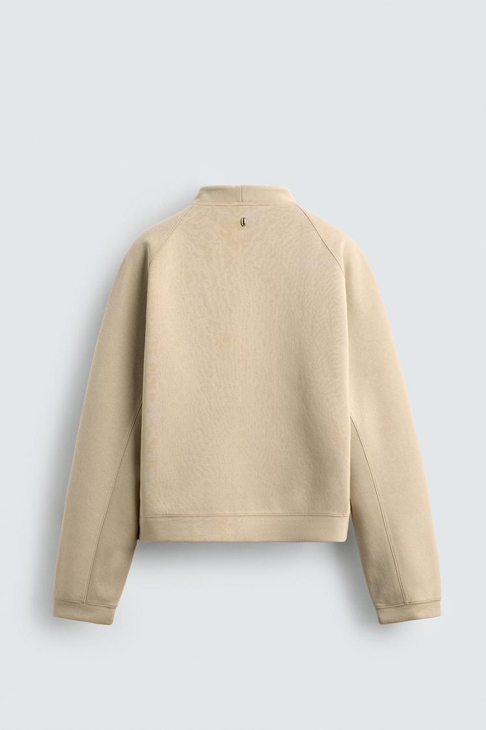 ZARA УКОРОЧЕННАЯ ТОЛСТОВКА ИЗ НЕОПРЕНА С ЗАКЛЕПКАМИ, РЫЖЕВАТО-КОРИЧНЕВЫЙ