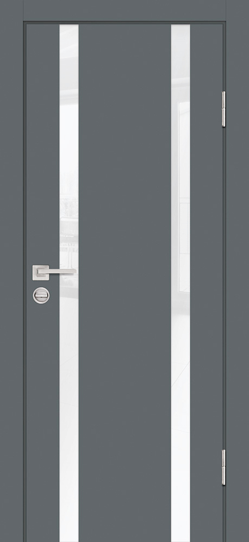 Дверь P-9 / Цвет Графит / белоснежный лакобель / Двери PROFILO PORTE