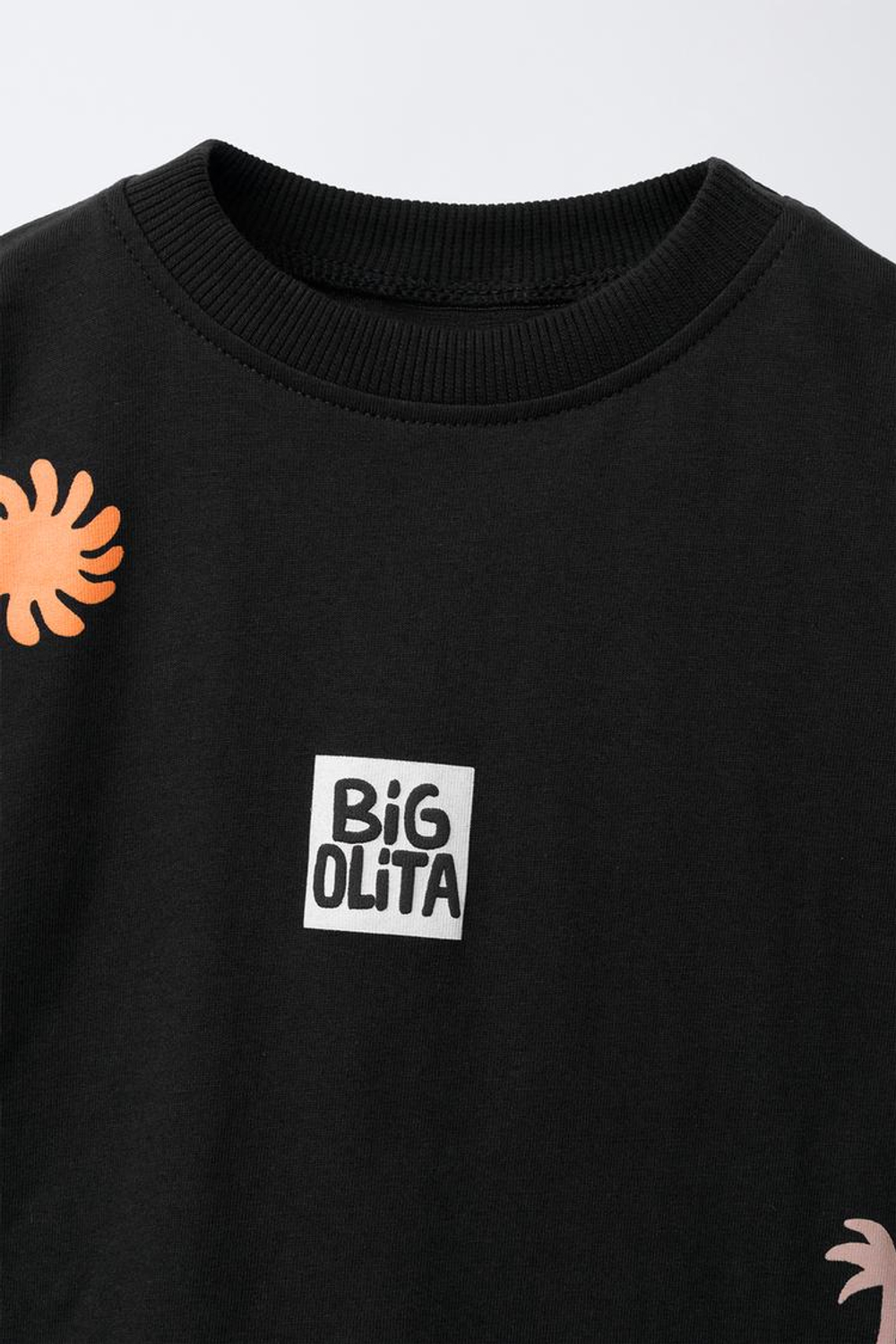 ZARA ФУТБОЛКА С ПРИНТОМ, АНТРАЦИТОВО-СЕРЫЙ