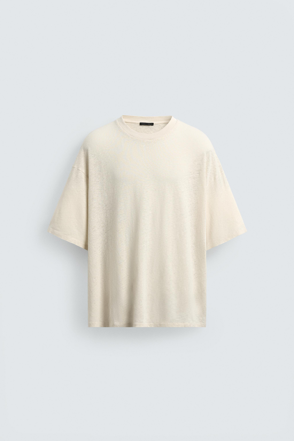 ZARA ТЕХНИЧЕСКАЯ ФУТБОЛКА ИЗ РЕЛЬЕФНОЙ ТКАНИ, ЭКРЮ МЕЛАНЖ