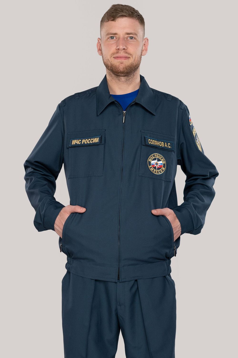 Костюм летний мужской МЧС (Патруль-240, серо-синий)