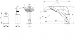 Встраиваемый смеситель на 3 отверстия Bravat Angel