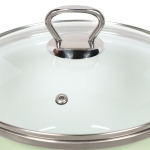 Кастрюля сталь, эмал, 3 л, с крыш, мет ручки, Сантэкс, 1-2430211, салатовый ментол, индукц