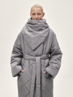 Утепленный платок "Косынка". Серый