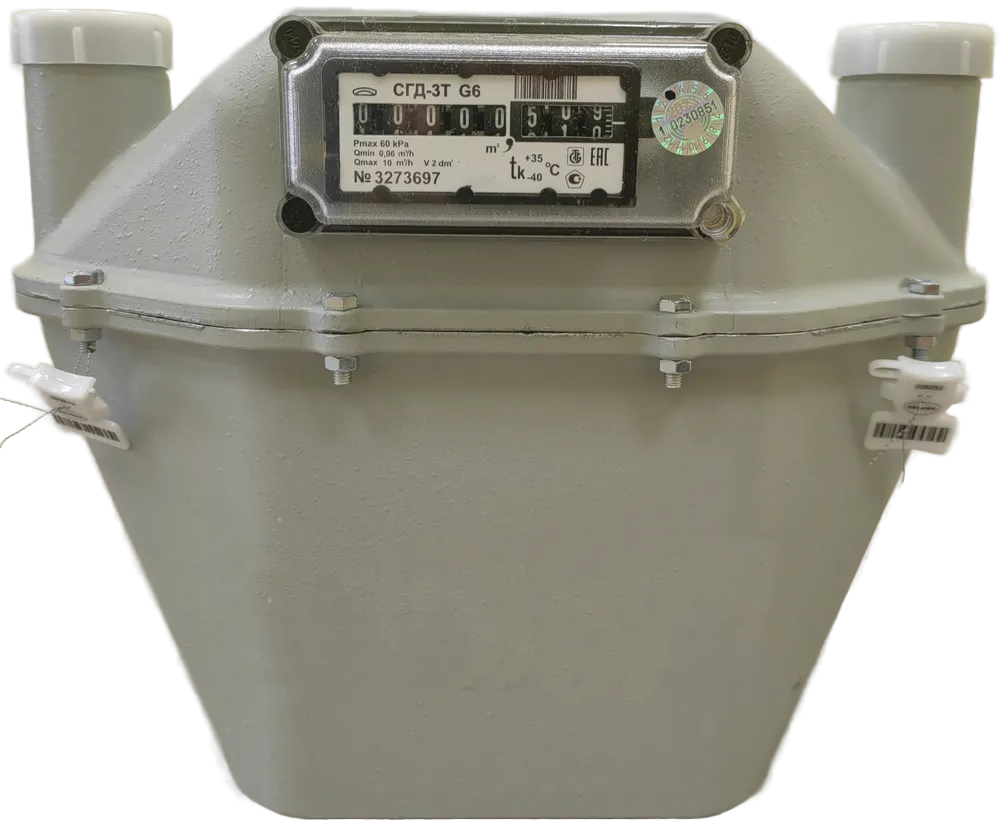 Счетчик газа БелОМО СГД-3Т-2-1-G6 с термокомпенсацией (250 мм)левый (2022)