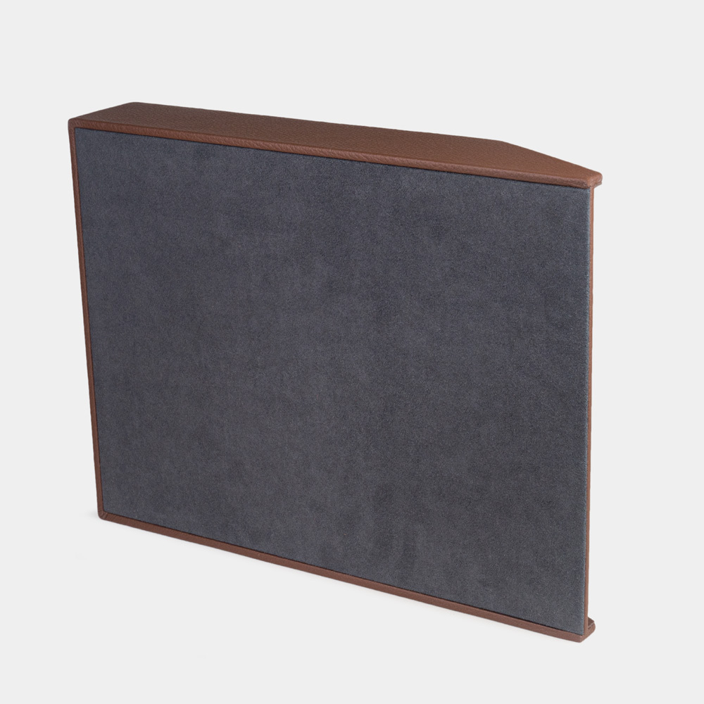 Лоток для бумаг А4 из кожи теленка, цвета шоколад