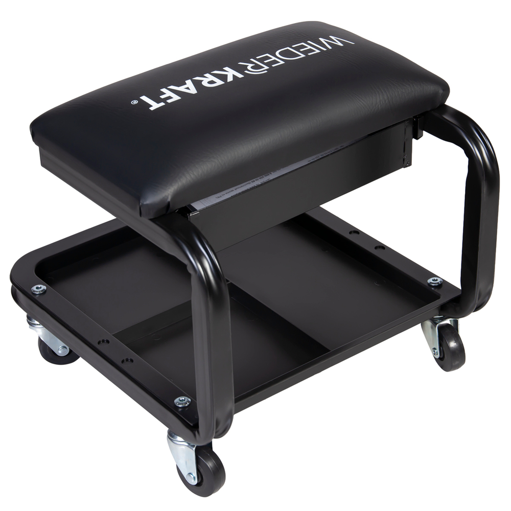 WDK-86030  Табурет ремонтный, полка у основания, ящик для инструментов под сиденьем