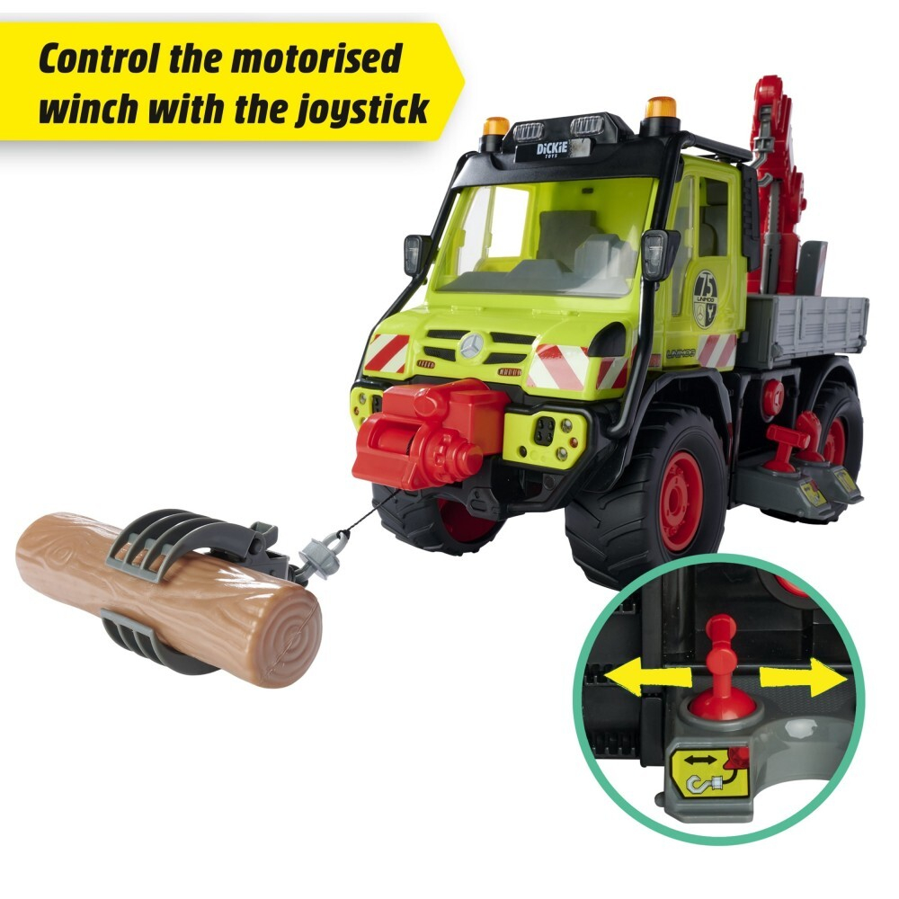 Dickie City - Большой лесовоз UNIMOG U530 Mercedes-Benz 45 см свет и звук 3749032 / артикул   3749032  / GTIN 4006333076671