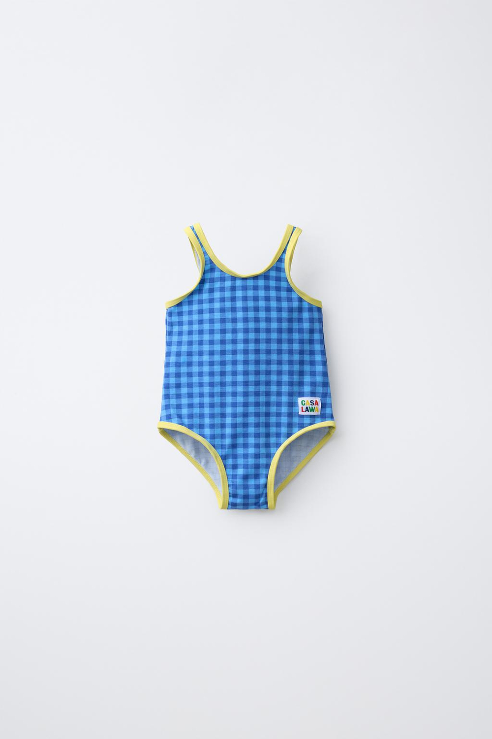 ZARA X CASA LAWA КУПАЛЬНИК В КЛЕТКУ, СИНИЙ