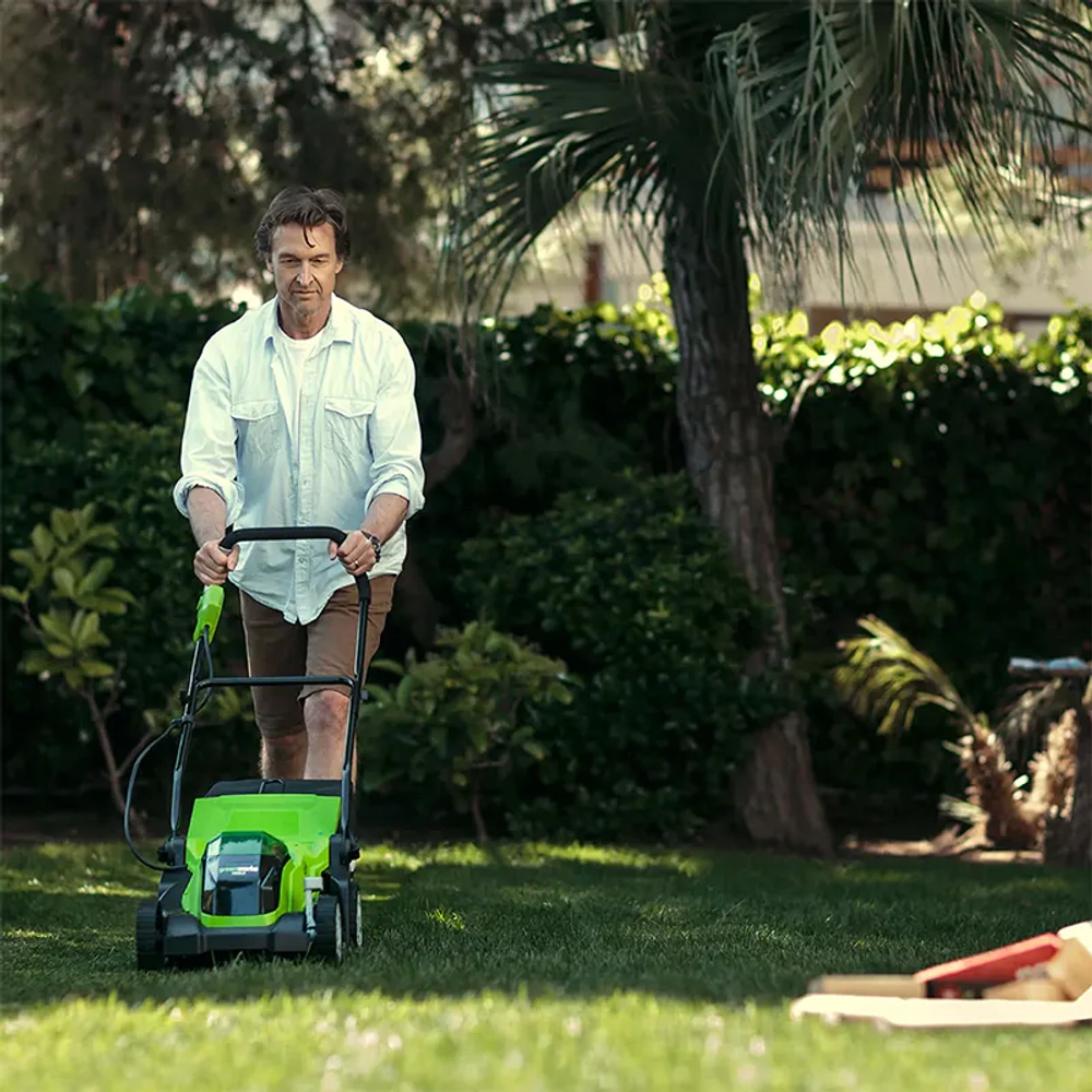 Аккумуляторная газонокосилка Greenworks G40LM35K8 40В (1 x 8 Ач, Быстрое ЗУ) нож 35 см, 2501907U8F
