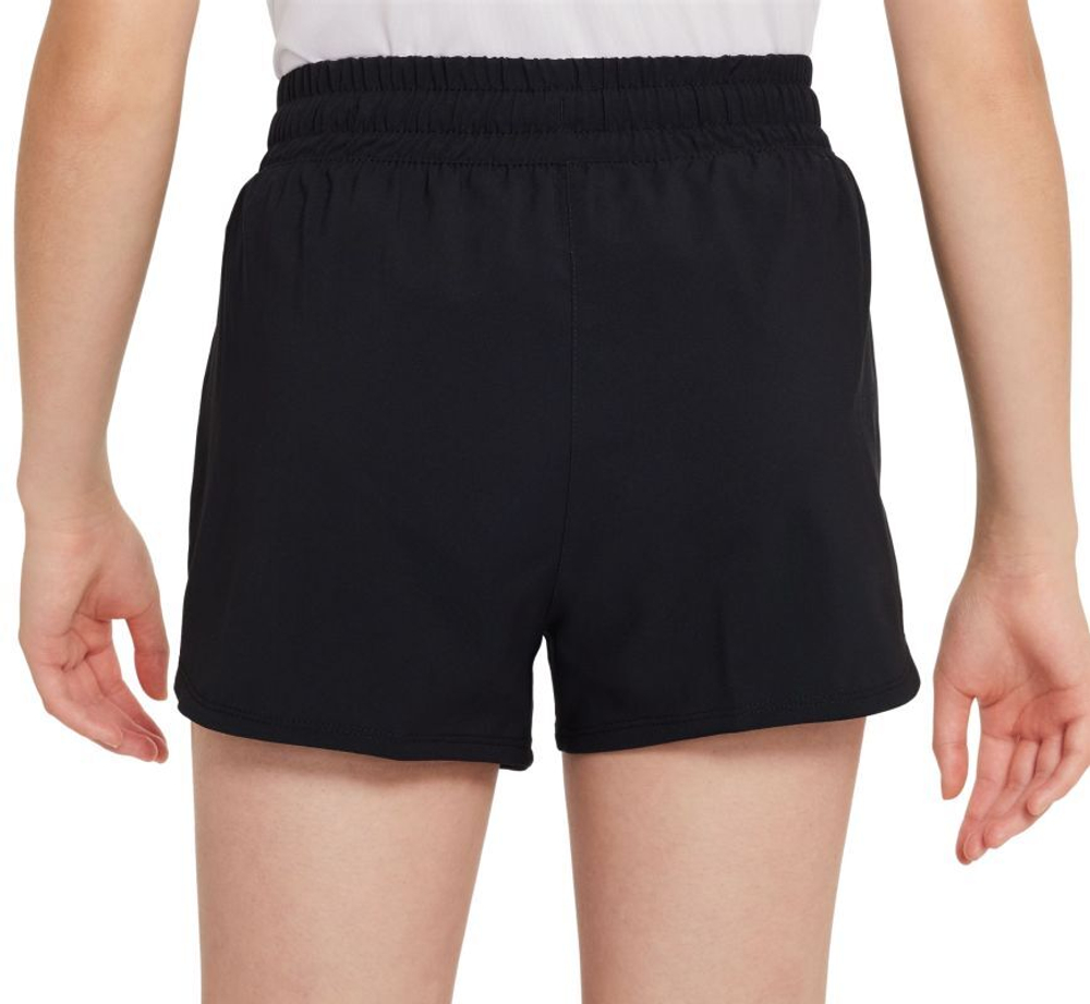 Шорты для девочки теннисные Nike Dri-Fit One High-Waisted Woven Training Shorts - черный