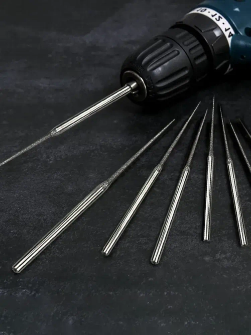 Алмазные иглы для гравера, Диаметр иглы 0.5/1.8 мм , хвостовика 3мм, 10шт