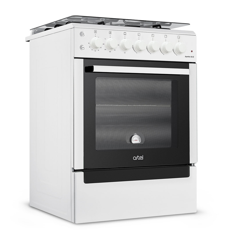 Плита газовая ARTEL APETITO 02-Е белая (ГК, комб, 60х60)