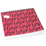 Блокнот 150х150мм, гребень, Апплика, мелованный картон, 40 л. клетка + 40 л. без линовки, "С любовью "