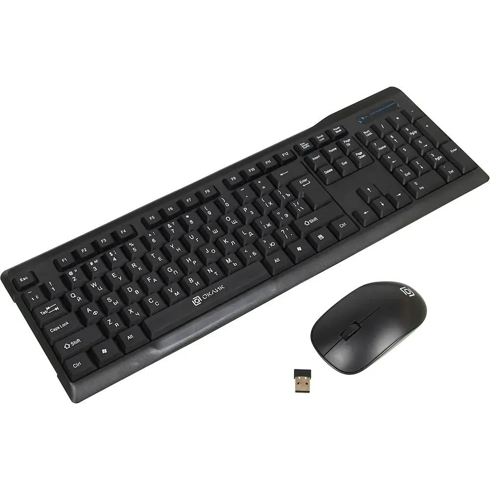 Комплект (клавиатура + мышь) Клавиатура + мышь Oklick 230M Black, USB, беспроводные [412900]