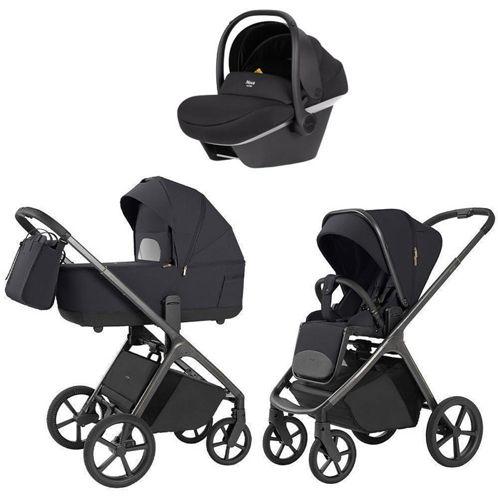 Коляска Carrello Vector 2025 CRL-6551 Nova DK791 Grey Line с базой Isofix 3 в 1 Shadow Black