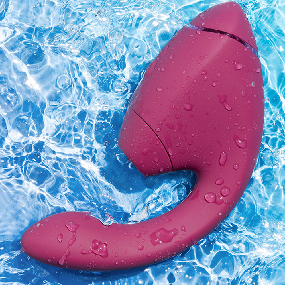 Розовый вибратор 19,5см с вакуумным стимулятором Womanizer Next Duo Dusky Pink WZ142SG3