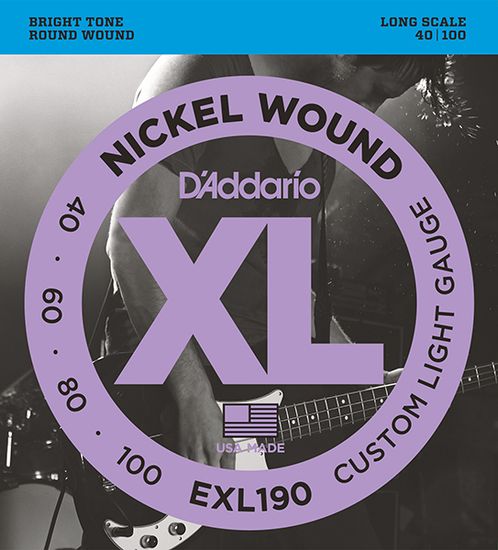 Струны для бас-гитары D'ADDARIO EXL190