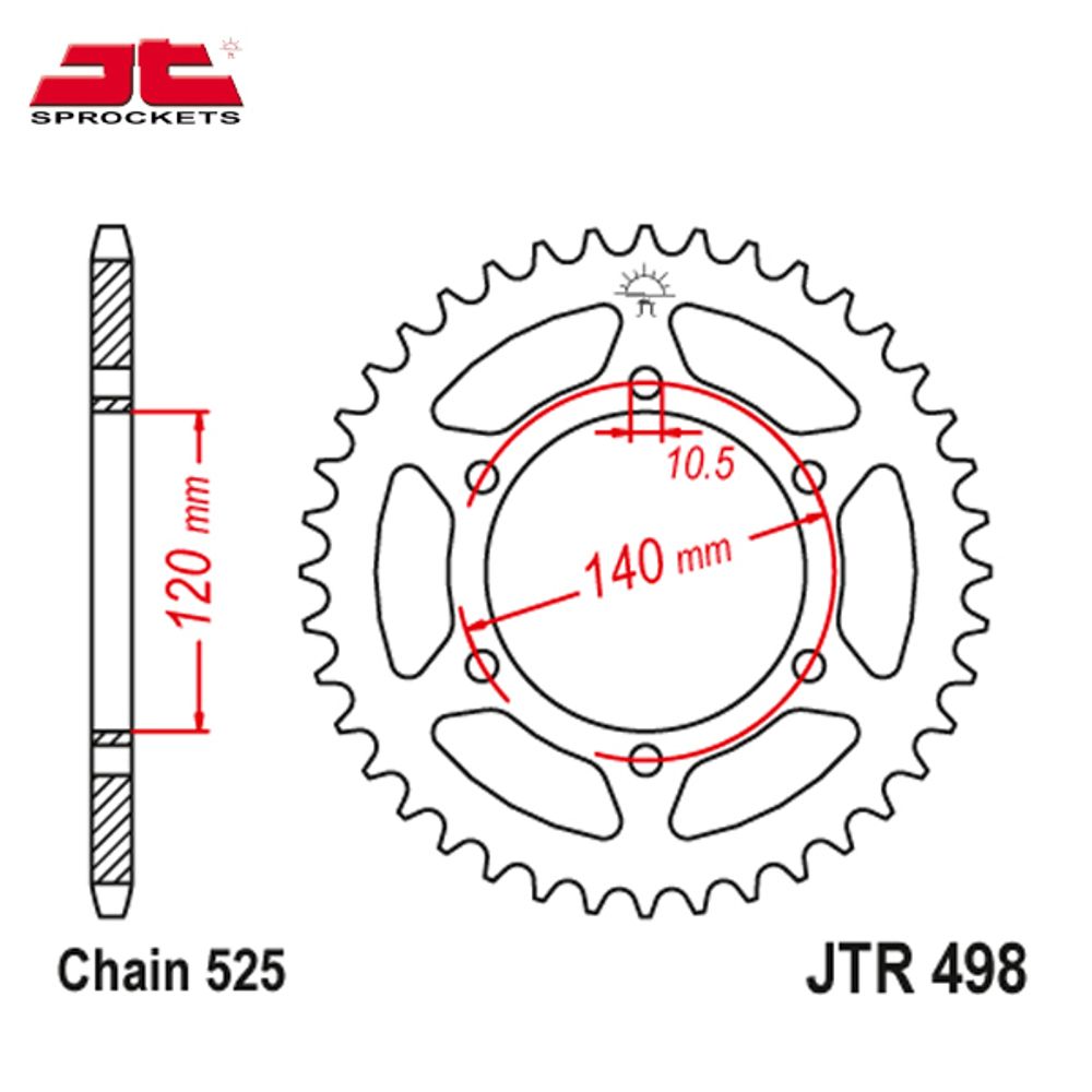 JT JTR498.39 звезда задняя (ведомая), 39 зубьев