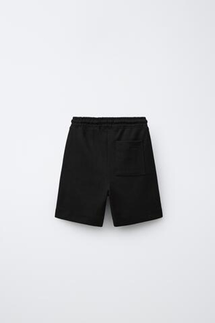 ZARA КОМФОРТНЫЕ ШОРТЫ ИЗ МЯГКОЙ ТКАНИ, ЧЕРНЫЙ