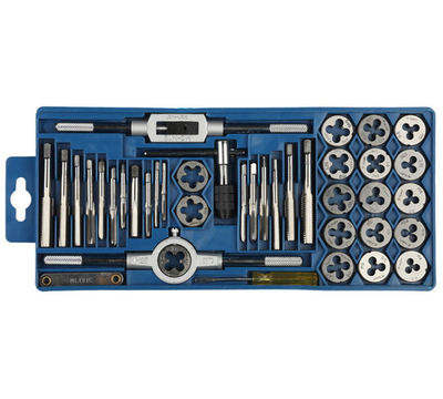 ЗУБР 40 предм., сталь 9ХС, набор метчиков и плашек в пластиковом боксе (2810-H40)