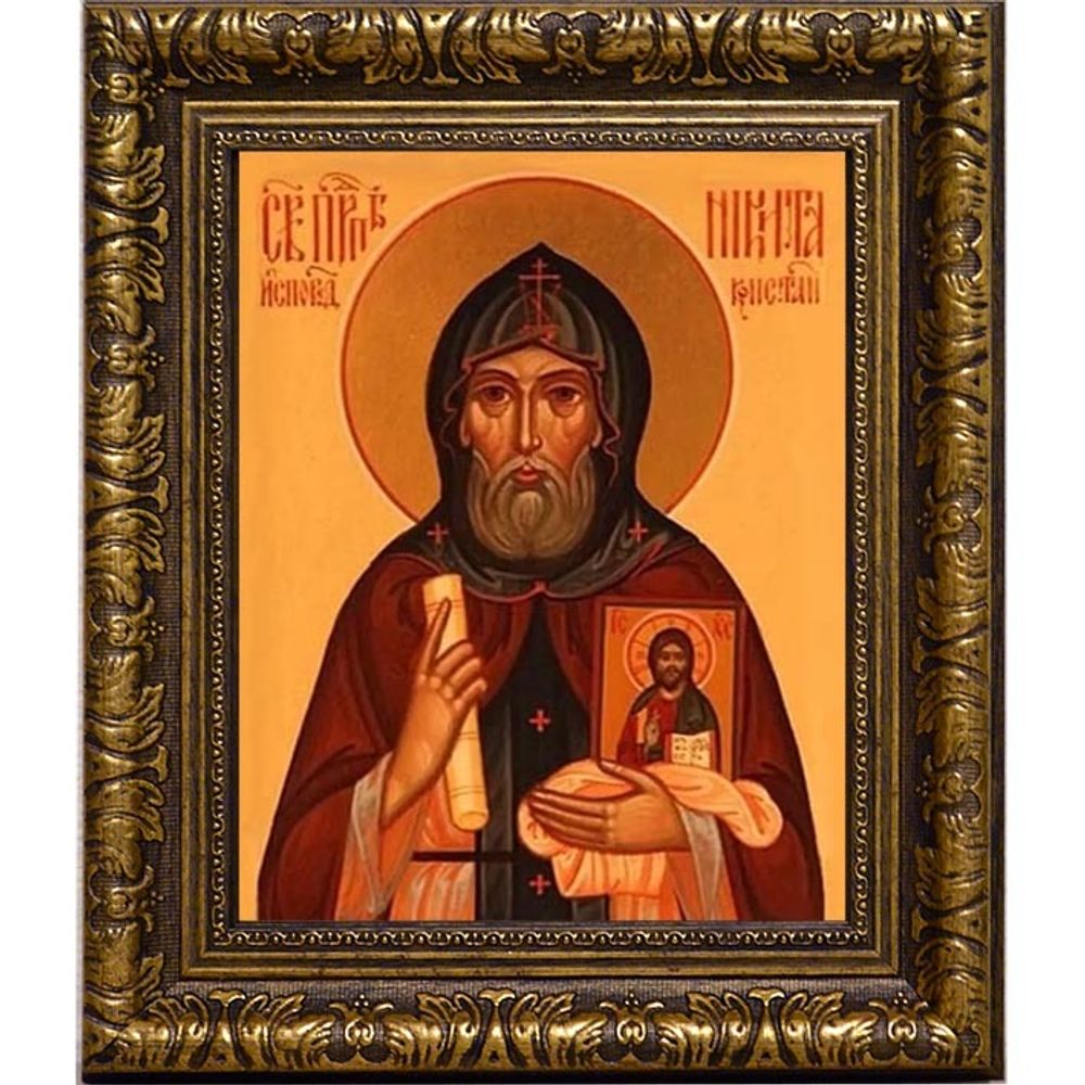 Никита Константинопольский преподобный исповедник. Икона на холсте.