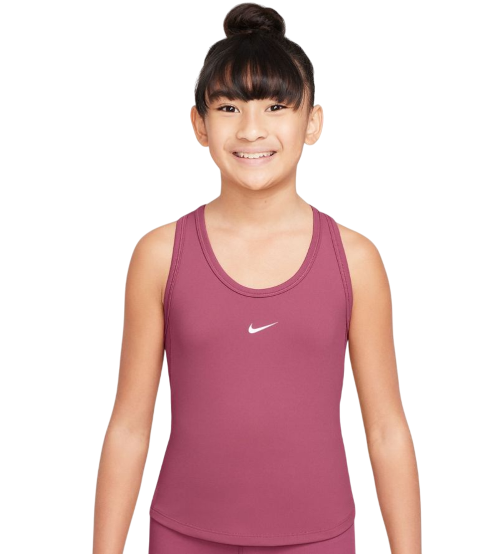 Футболка для девочки Nike Kids Dri-Fit One Fitted Tank - sweet beet/white