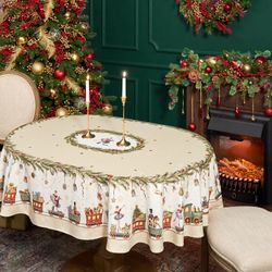 СКАТЕРТЬ ОВАЛЬНАЯ "ЩЕЛКУНЧИК" ,140Х180СМ ,БЕЖЕВЫЙ, 100% ХЛОПОК ,ТВИЛ