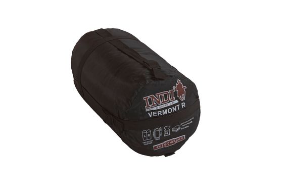Спальный мешок INDI Vermont L-zip от -8 °C (одеяло с подголовником, фланель, 195+35X90 см)