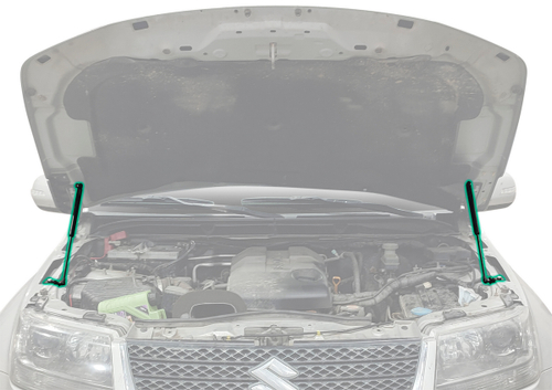 Газовые упоры капота Pneumatic для Suzuki Grand Vitara III 2005-2015, 2 шт., KU-SZ-GV00-00