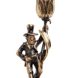 AM-1231 Подсвечник «Трубочист» (латунь, янтарь)