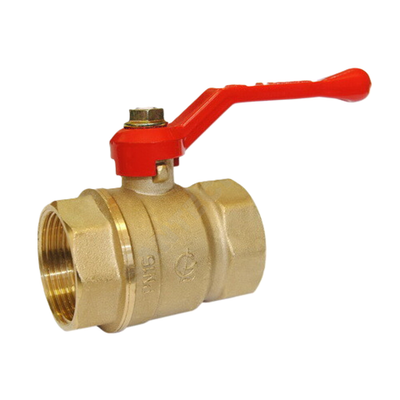 Кран шаровой латунь Стандарт 220 аналог 11б27п1 Ду 50 Ру16 ВР рычаг красный ГАЛЛОП 103249