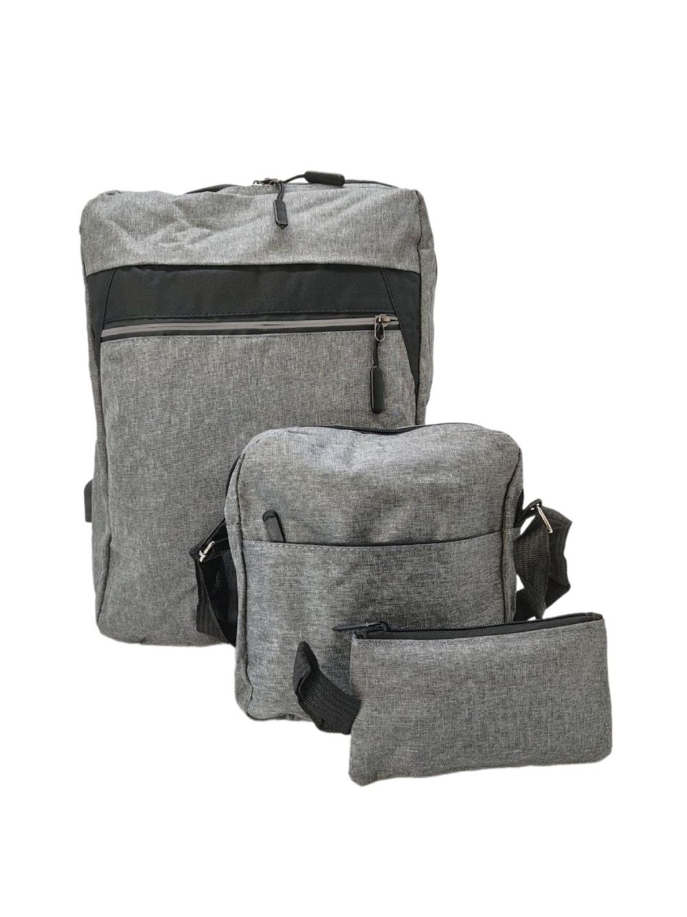 Многофункциональный деловой рюкзак/сумка/кошелек серый