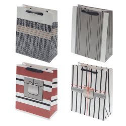 GAEM Пакет подарочный M (бумага 230г/м2, блок микс 12шт), L29 W12 H32 см, 4в.