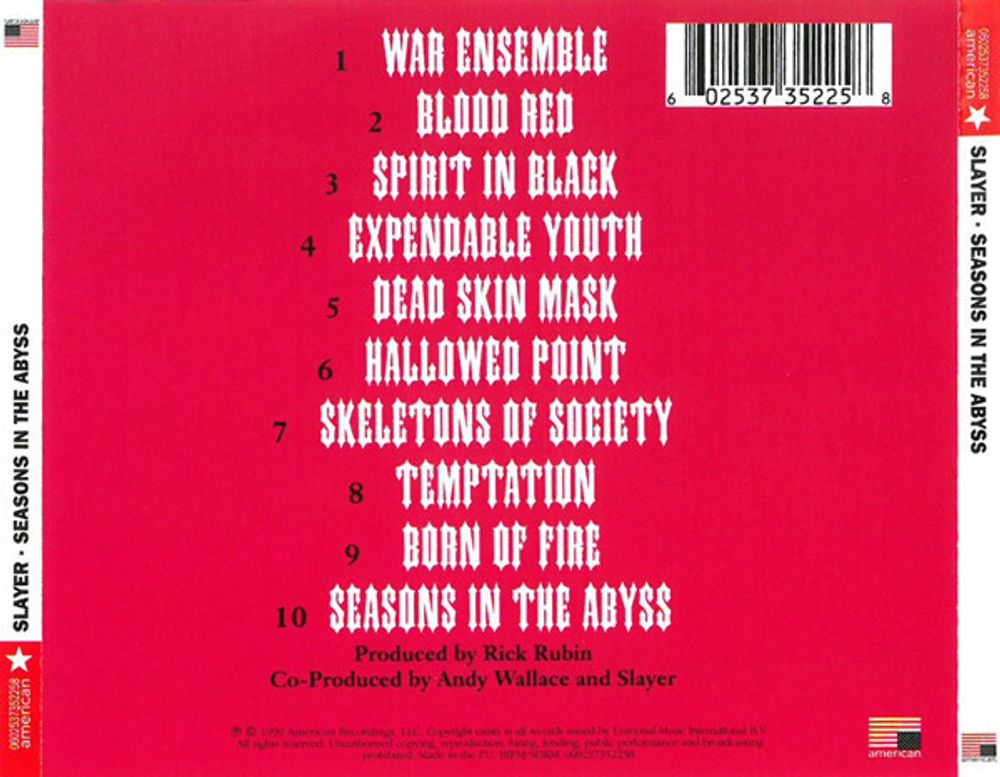 Slayer. Seasons In The Abyss (CD)