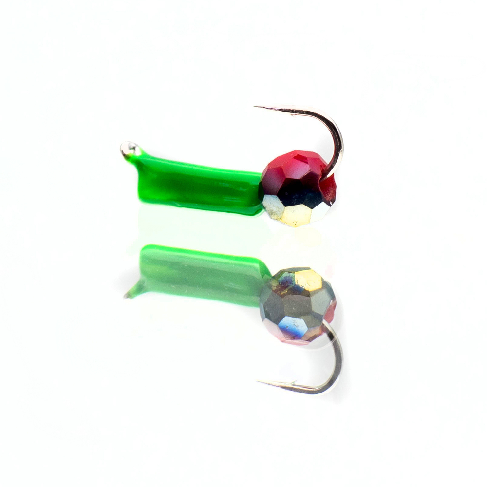 Мормышка True Weight "Гвоздешарик", Зеленый, шарик многогранный Красный