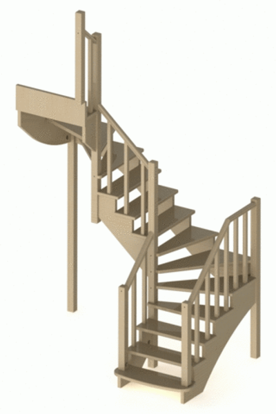Лестница на второй этаж К-009м/2 Левая