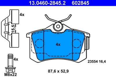 ATE - 13046028452-ATE - Brake Pad Set, disc brake