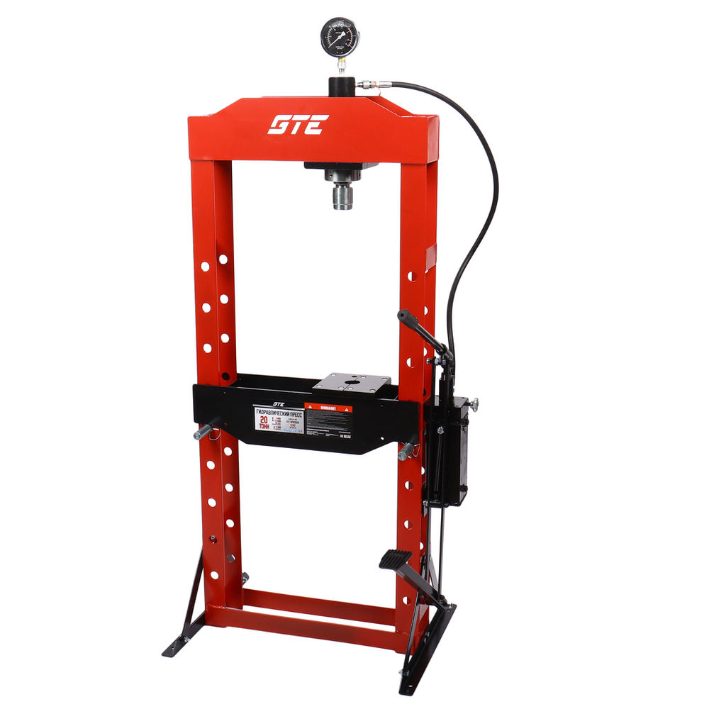 Пресс гидравлический 20т напольный с ножным и ручным приводом GTE