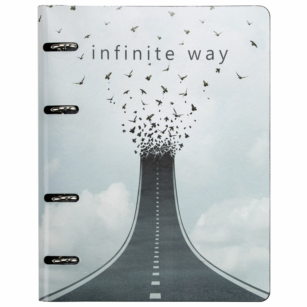 Тетрадь на кольцах А5 (180х220 мм) 80 листов под кожу клетка BRAUBERG VISTA Infinite way (2 штуки в упаковке)