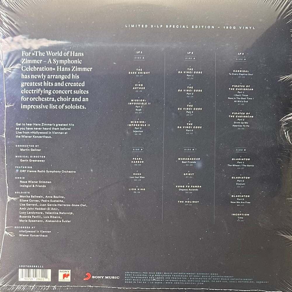 Hans Zimmer ‎– The World Of Hans Zimmer 3LP (Европа 2019г.)