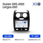 Teyes X1 9"для Renault Duster, LADA Largus 2015-2021