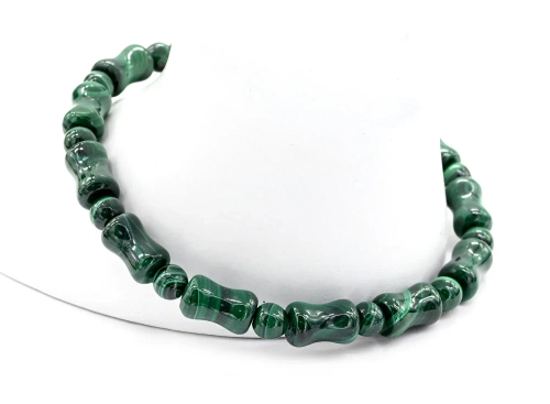 Браслет из малахита сегмент 5*10мм, шарик 5мм, 17см, 13,8г