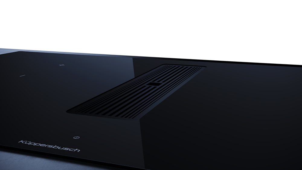 Индукционная варочная панель с вытяжкой Kuppersbusch KMI 9350.0 SR Black Velvet